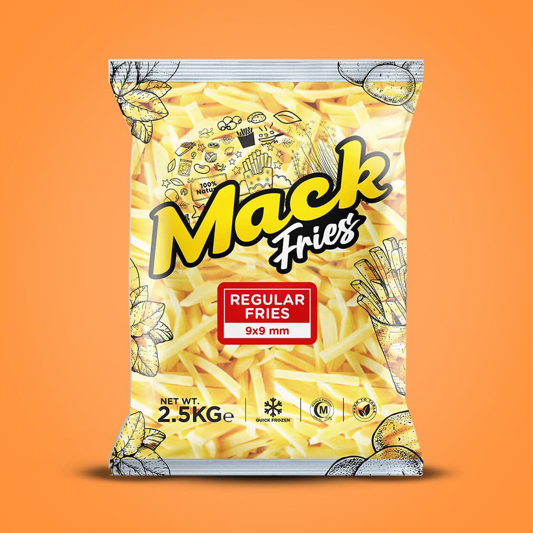 Mack regular frozen fries 2.5 kg pack